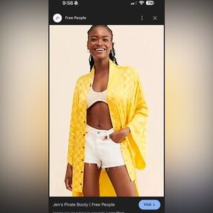 Free People Yellow Checkered Swim Cover-Up